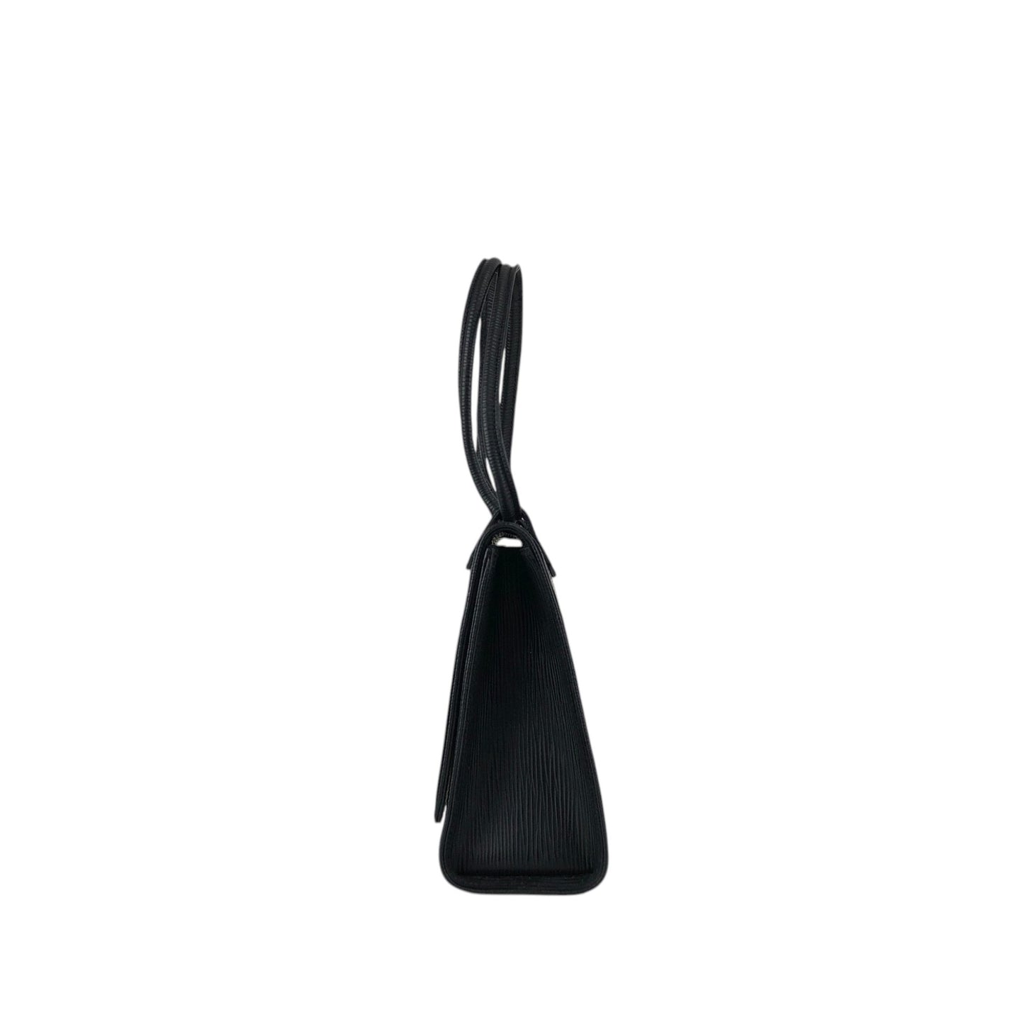 FENDI Logo Embossed Small Handbag Black Vintage h4nbvt
