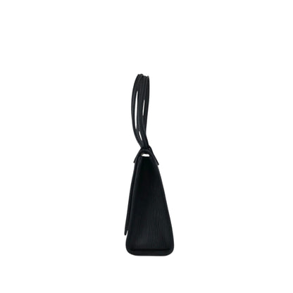 FENDI Logo Embossed Small Handbag Black Vintage h4nbvt