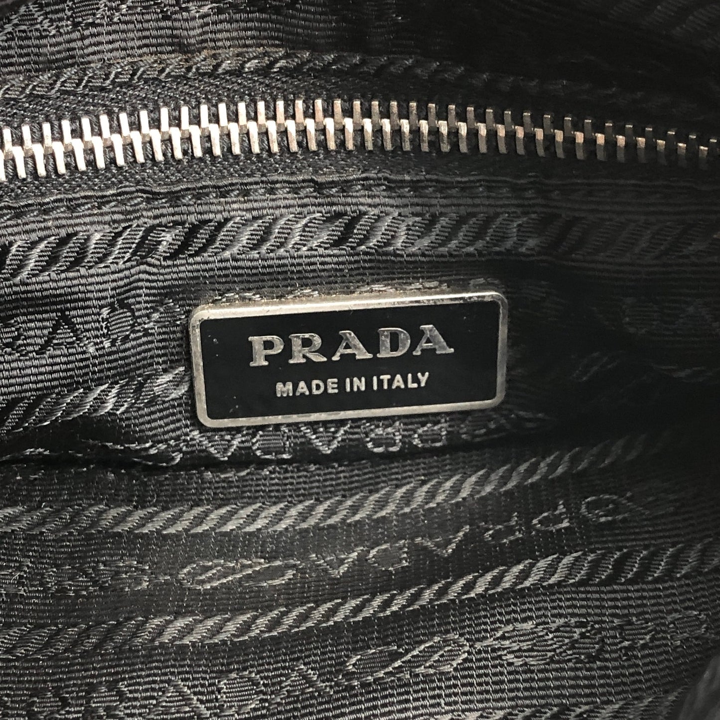 PRADA Triangle Logo Front Buckle Shoulder bag Black Vintage n23xhp