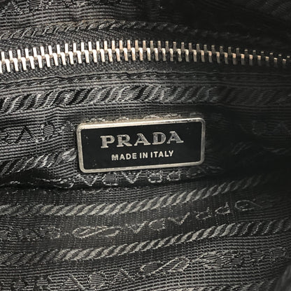 PRADA Triangle Logo Front Buckle Shoulder bag Black Vintage n23xhp