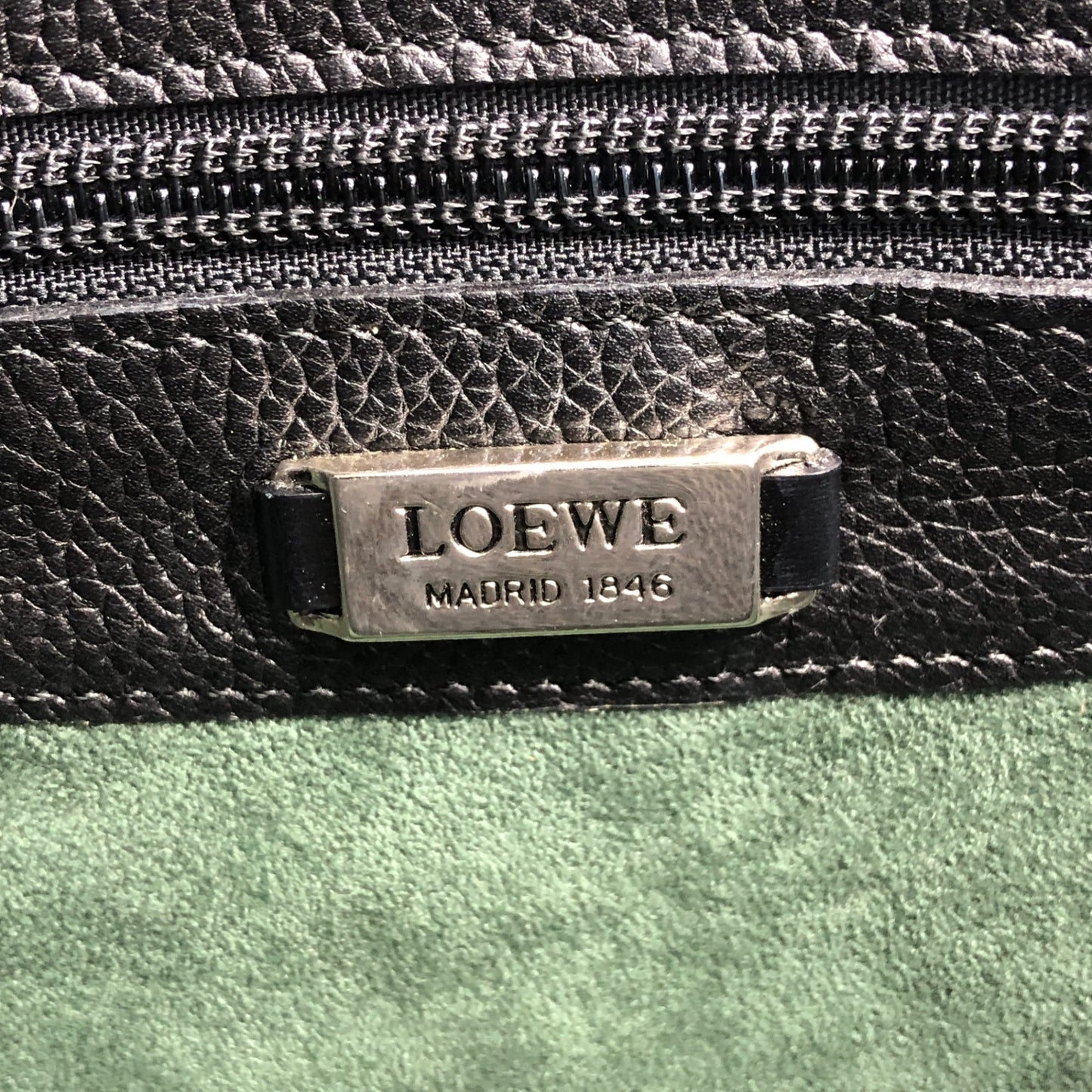 LOEWE Anagram Logo Shoulder bag Black Vintage 4xwxfr