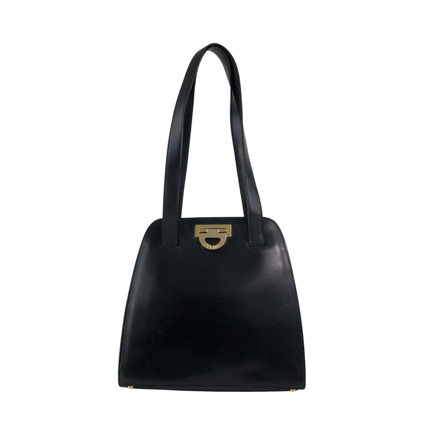 CELINE Gancini Handbag Black Vintage skvha5
