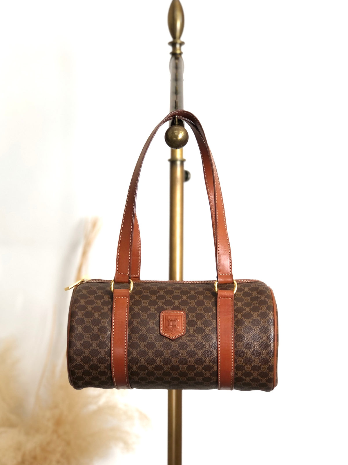 CELINE Macadam Blason Shoulder bag Brown Vintage us8d3n
