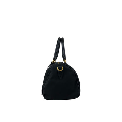 PRADA Logo Two-way Boston bag Shoulder bag Black Vintage 76zjdy