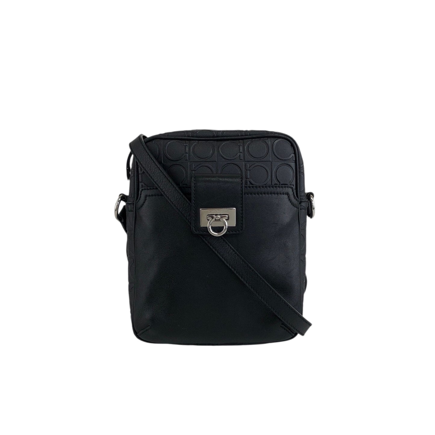 Salvatore Ferragamo Gancini Small Shoulder bag Black Vintage fxkbbr