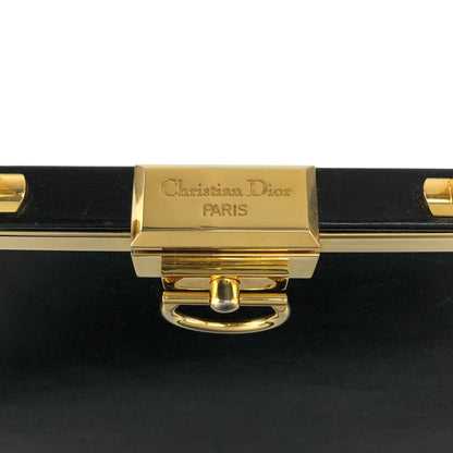 Christian Dior Metal Clasp Handbag Black Vintage istwjt