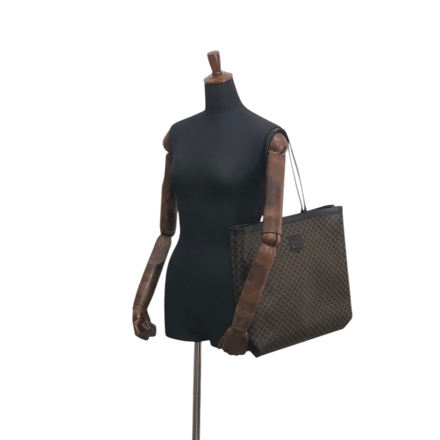 CELINE Macadam Blason Shoulder bag Totebag Black Vintage 27dcdm