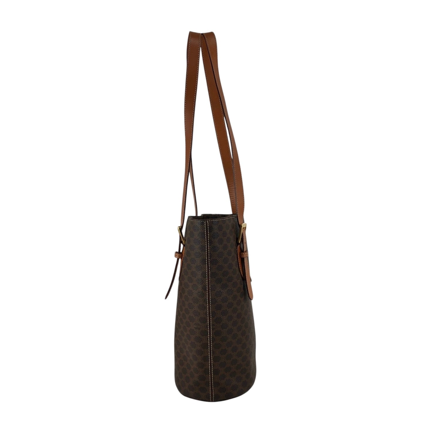 CELINE Macadam Blason Handbag Totebag Brown Vintage 6pe5na