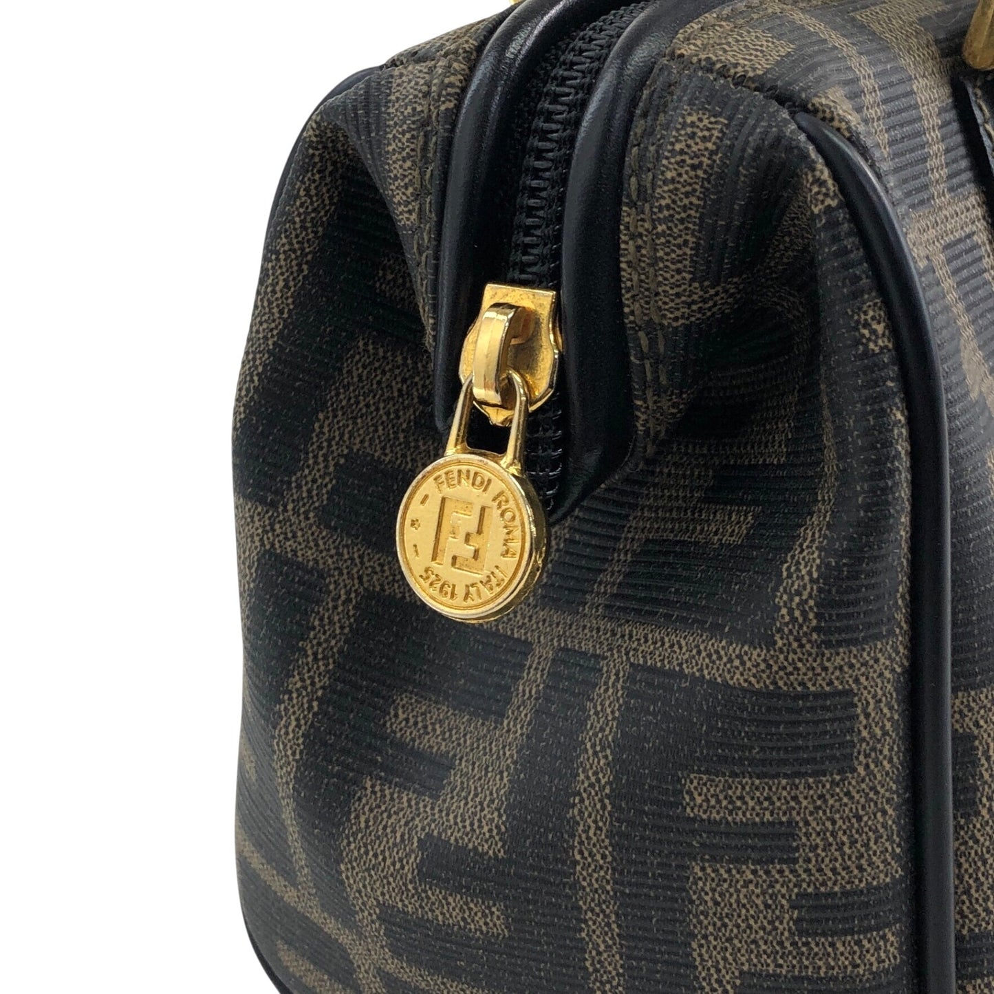 FENDI Zucca Two-way Small Boston bag Shoulder bag Brown Vintage sfanas