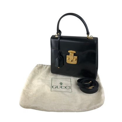 GUCCI Lady Lock Two-wayHandbag Shoulder bag Black Vintage uiedgd