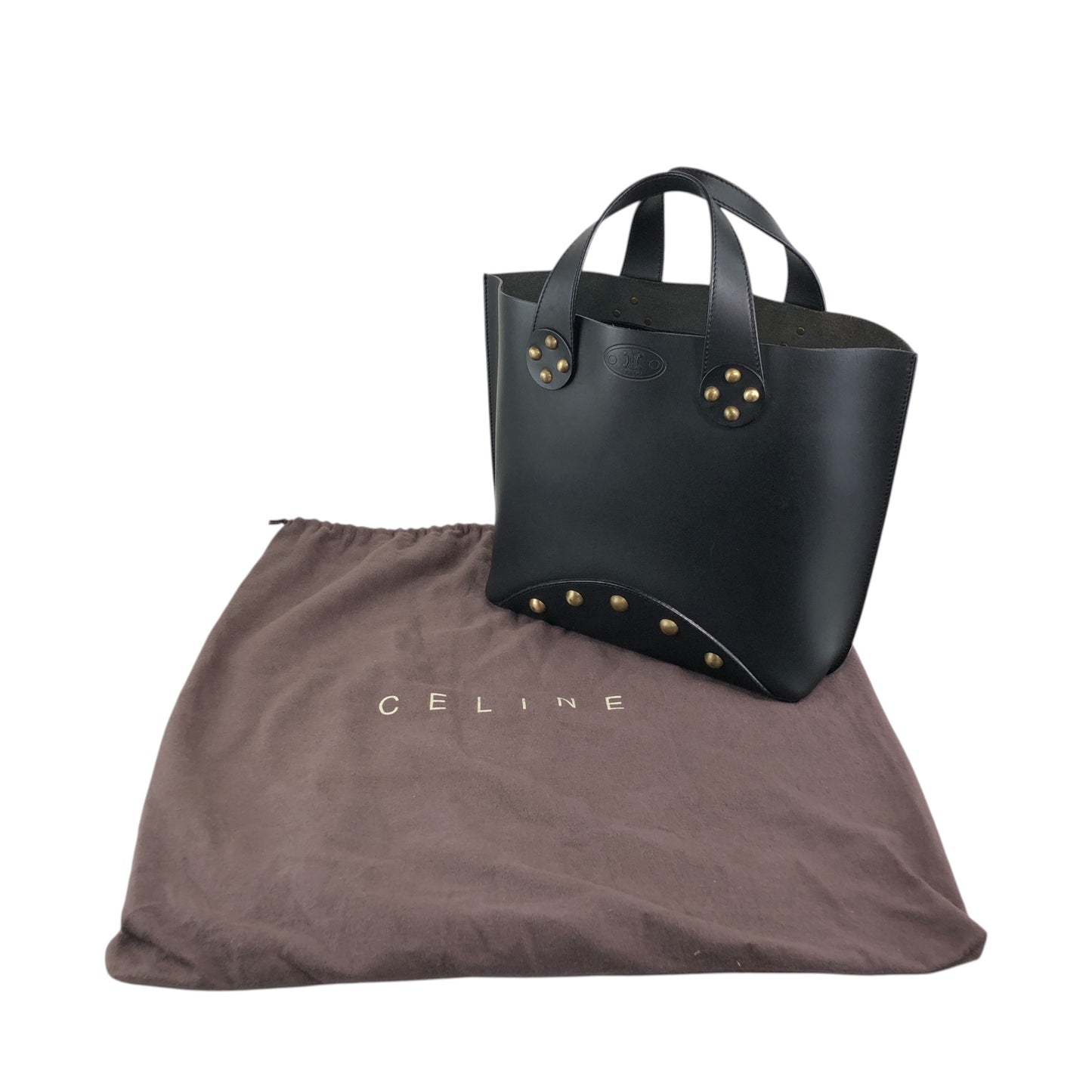 CELINE Blason Handbag Black Vintage rg3vnu