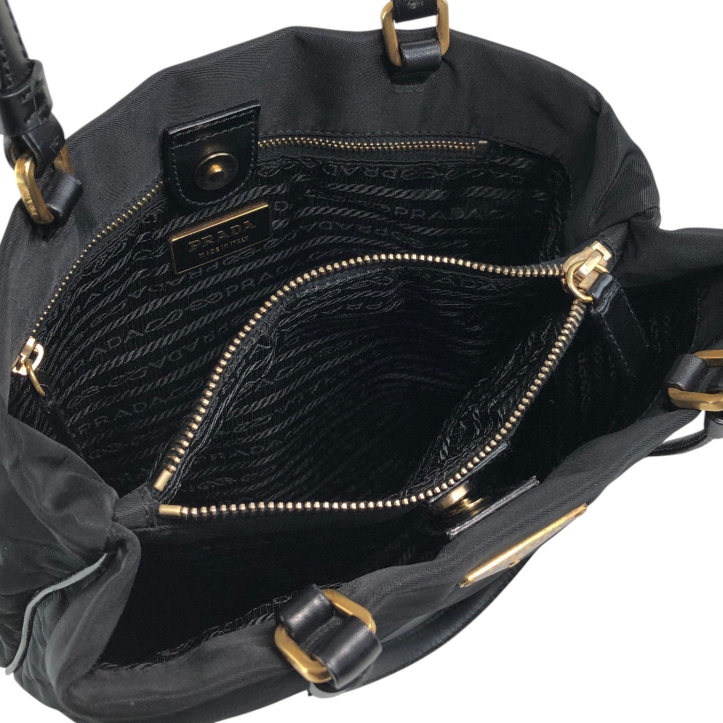 PRADA Tessuto Triangle Logo Totebag Black Vintage i7j56x