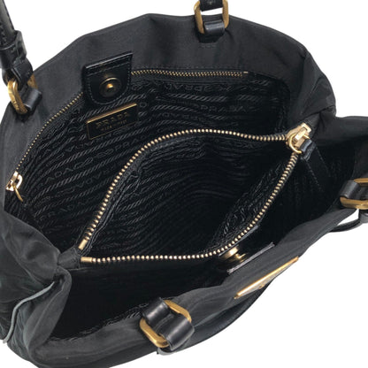 PRADA Tessuto Triangle Logo Totebag Black Vintage i7j56x
