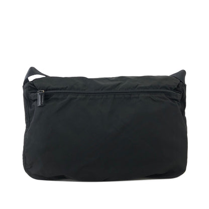PRADA Triangle Logo Double Pocket Nylon Shoulder bag Black Vintage rnrirz