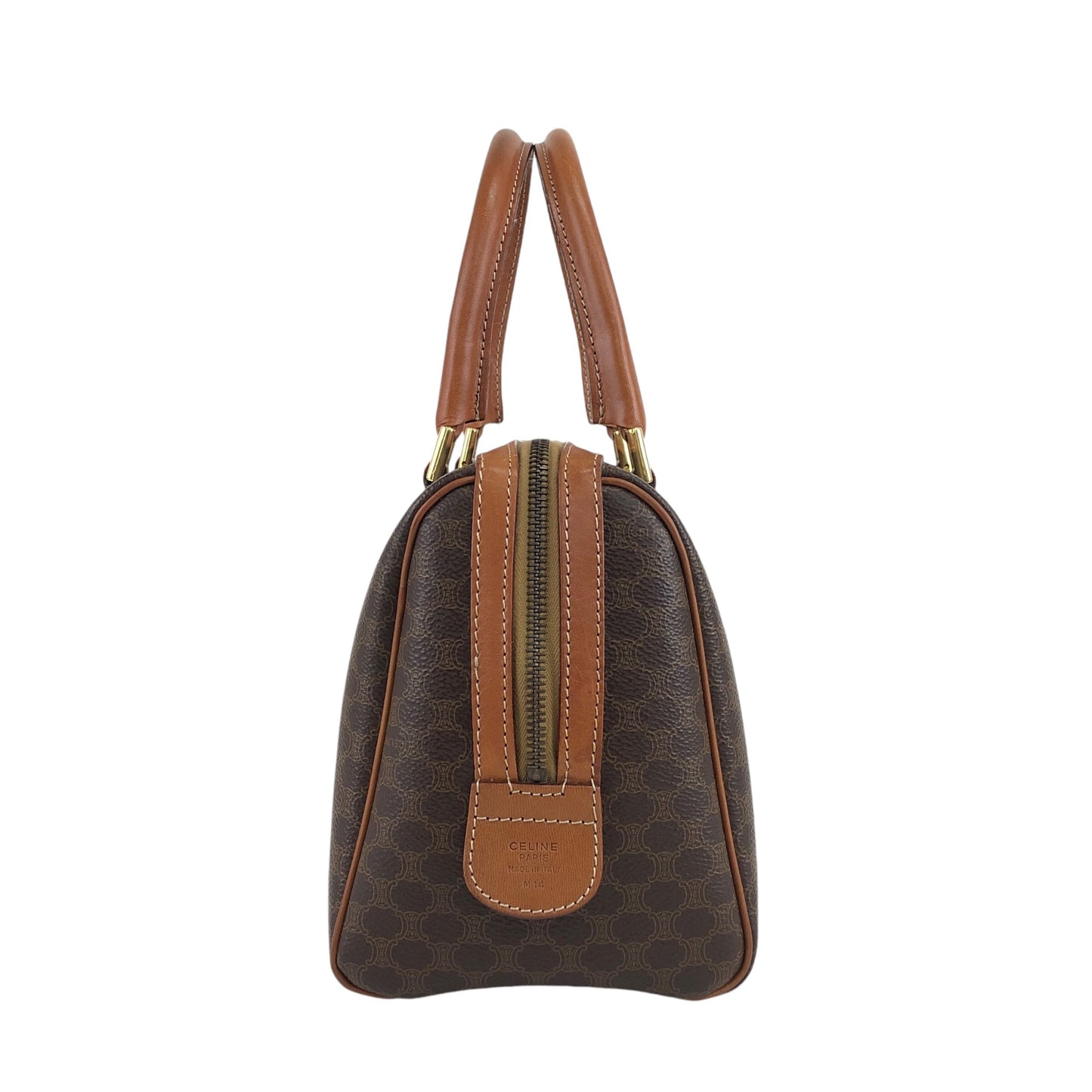 CELINE Macadam Blason Boston bag Brown Vintage iffx2u