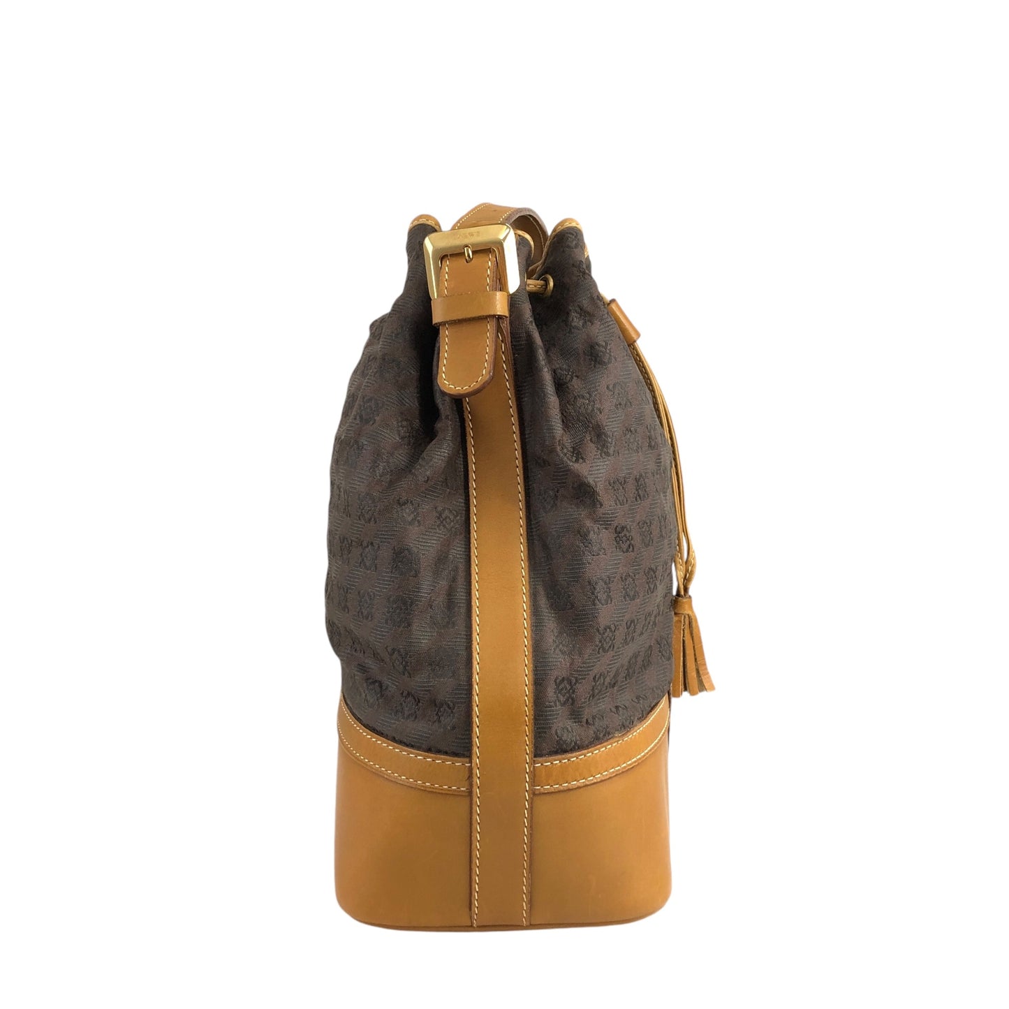 LOEWE Anagram Drawstring Shoulder bag Brown Vintage grxez8