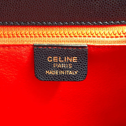 CELINE Gancini Handbag Totebag Navy Vintage m3p466