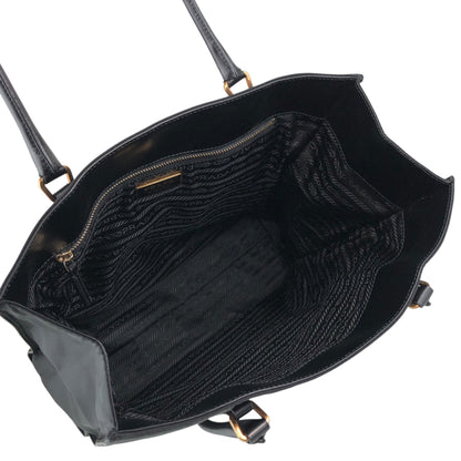 PRADA Tessuto Triangle Logo Totebag Black Vintage hp25fh