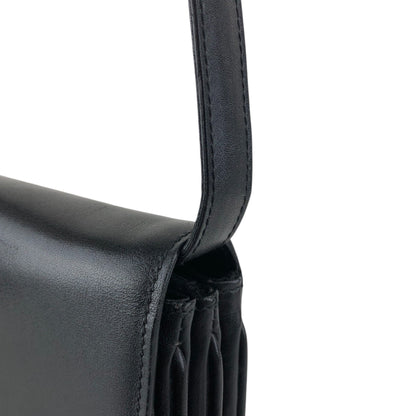 CELINE Triomphe Flap Shoulder bag Black Vintage 6t3cvm