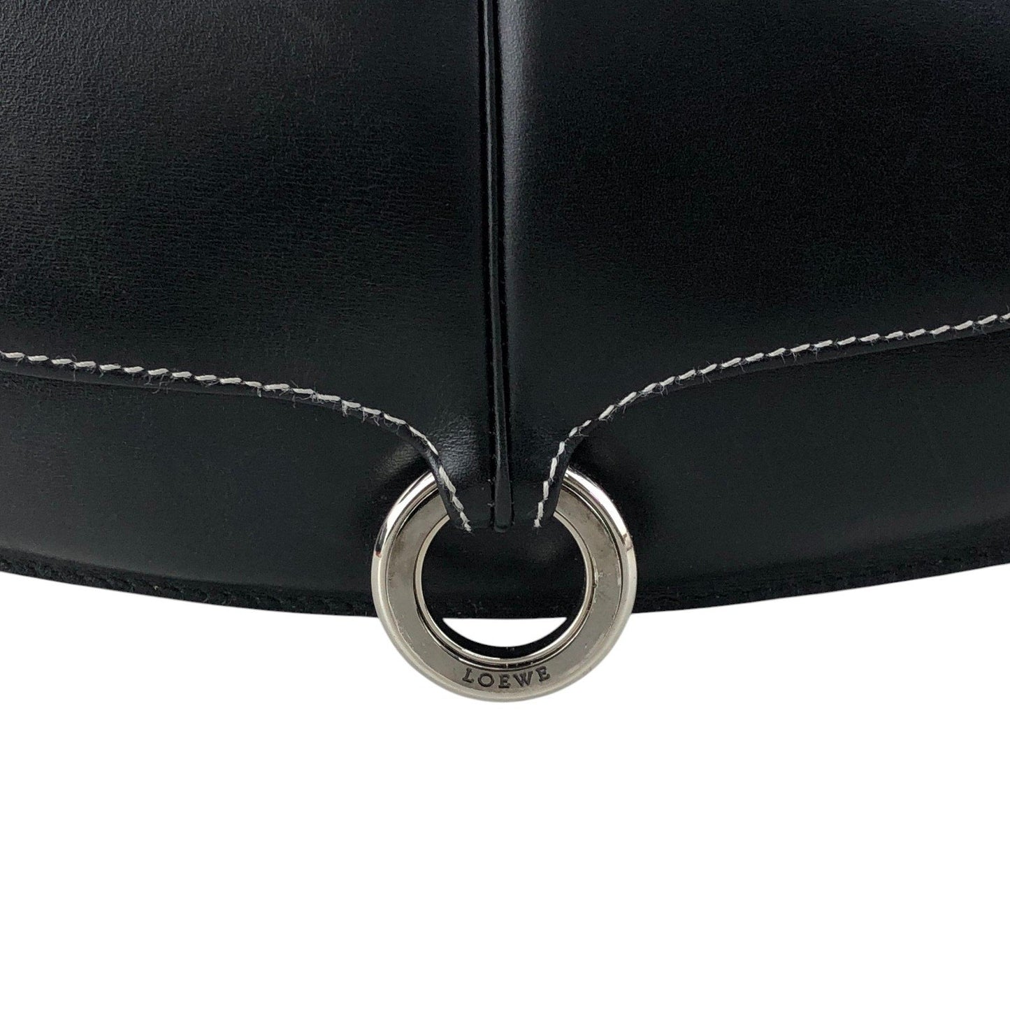 LOEWE Logo Circle Motif Handbag Black Vintage wcdj4h