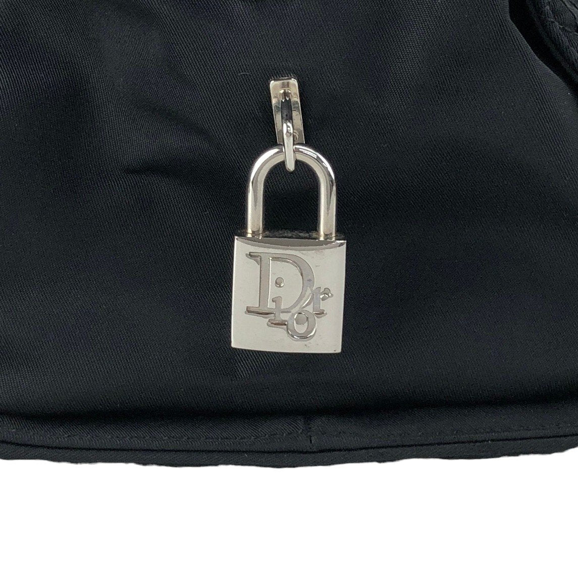 Christian Dior Cannage Logo Charm Handbag Black Vintage bceacw