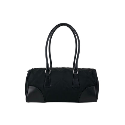 PRADA Triangle Logo Handbag Small Boston bag Black Vintage bhwzaa