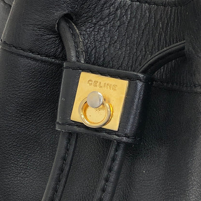 CELINE Blason Drawstring Shoulder bag Black Vintage 2vim3n