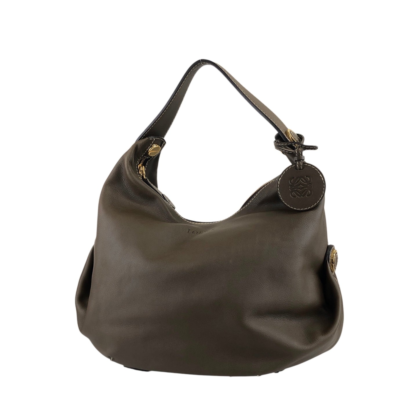 LOEWE Logo Embossed Shoulder bag Brown Vintage fsvn5t