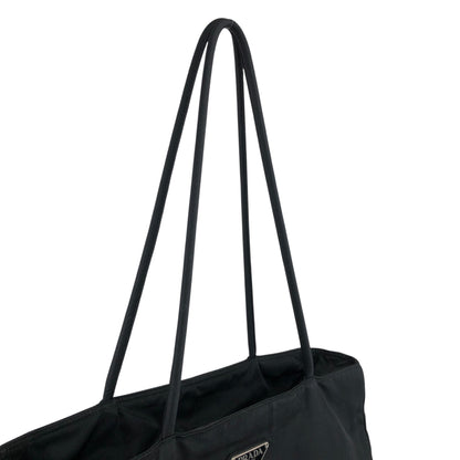 PRADA Tessuto Triangle Logo Totebag Black Vintage rsxruc