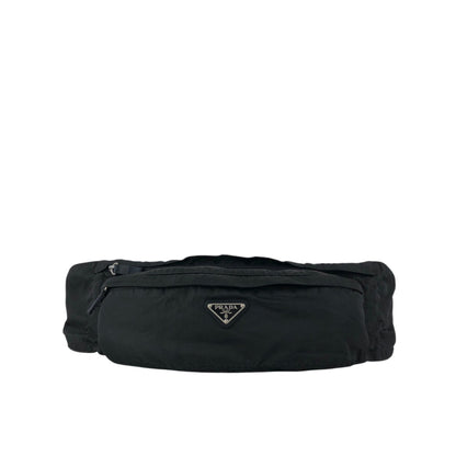 PRADA Tessuto Triangle Logo Sling bag Black Vintage cf6epr