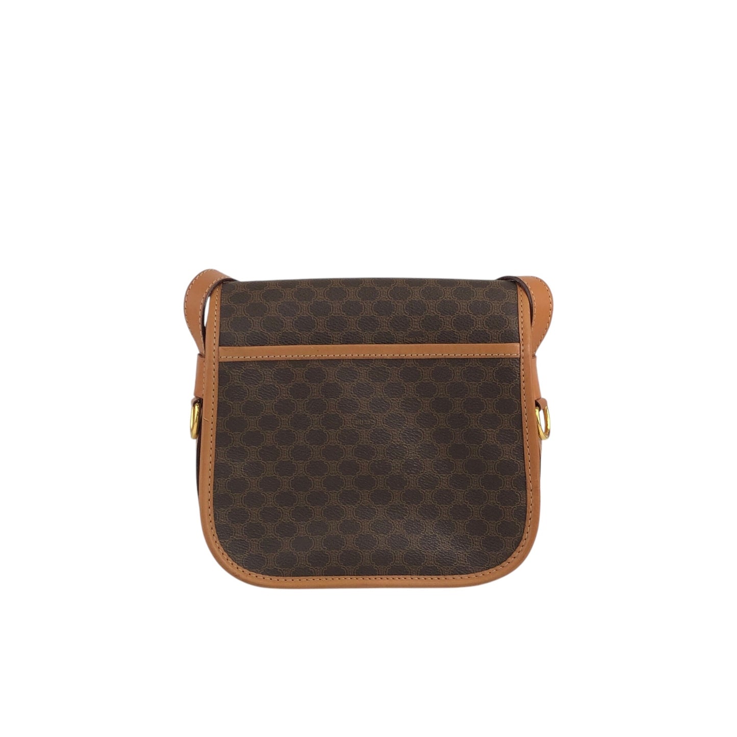 CELINE Macadam Front Buckle Shoulder bag Brown Vintage r3ukfi