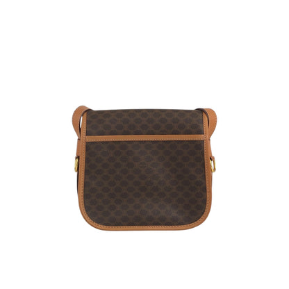 CELINE Macadam Front Buckle Shoulder bag Brown Vintage r3ukfi