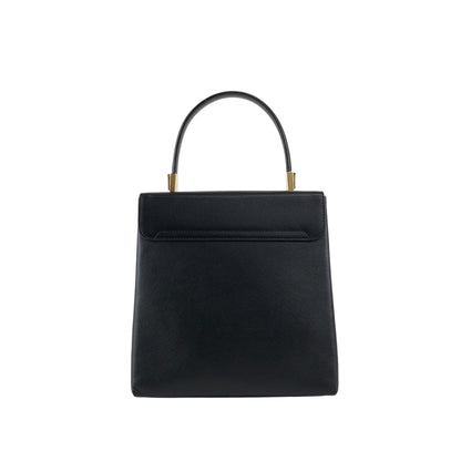 Salvatore Ferragamo Gancini Two-way Handbag Shoulder bag Black Vintage hdmvm4