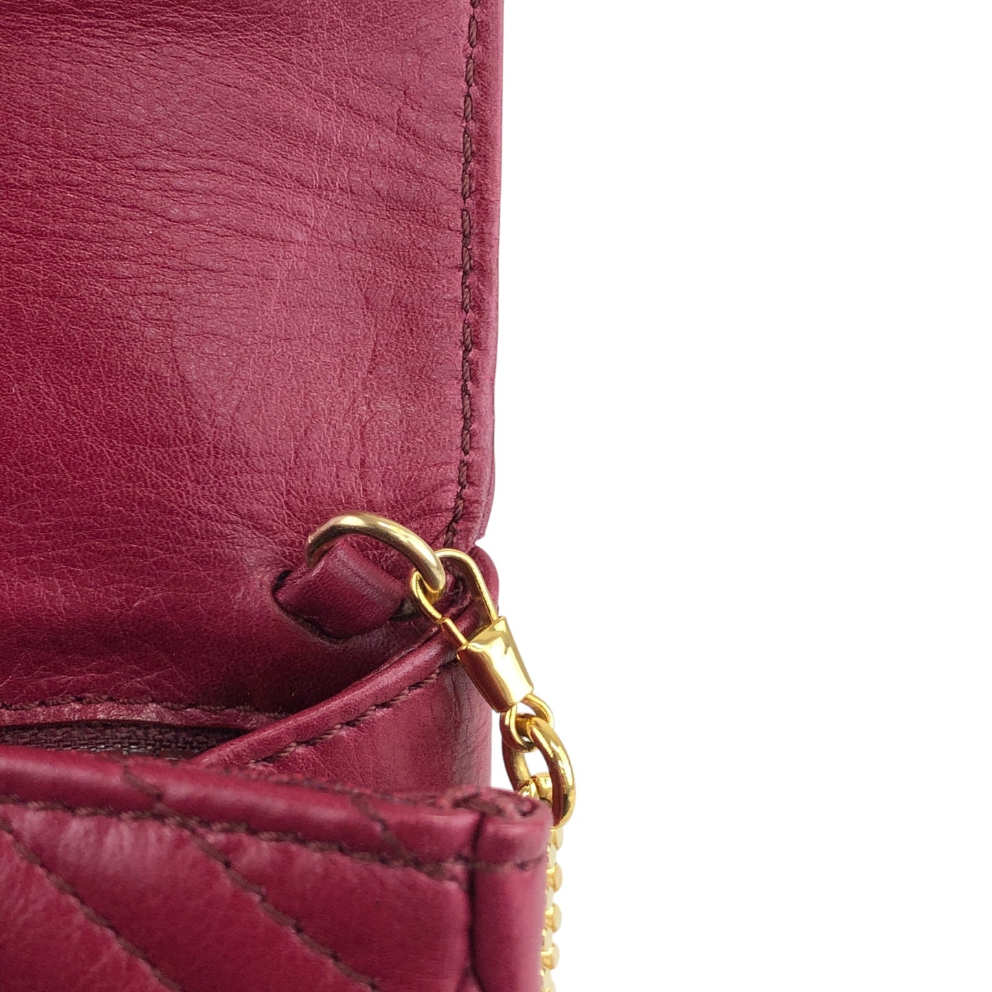 CELINE Blason Chain Shoulder bag Red Vintage vap3df