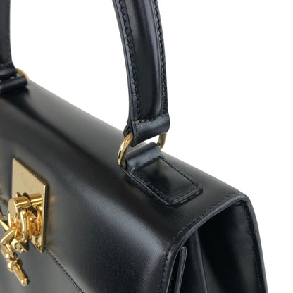 CELINE Gancini Two-way Handbag Shoulder bag Black Vintage nifgs8