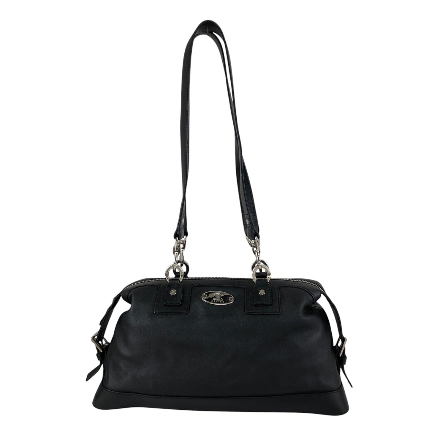 CELINE Blason Shoulder bag Black Vintage ftjas7