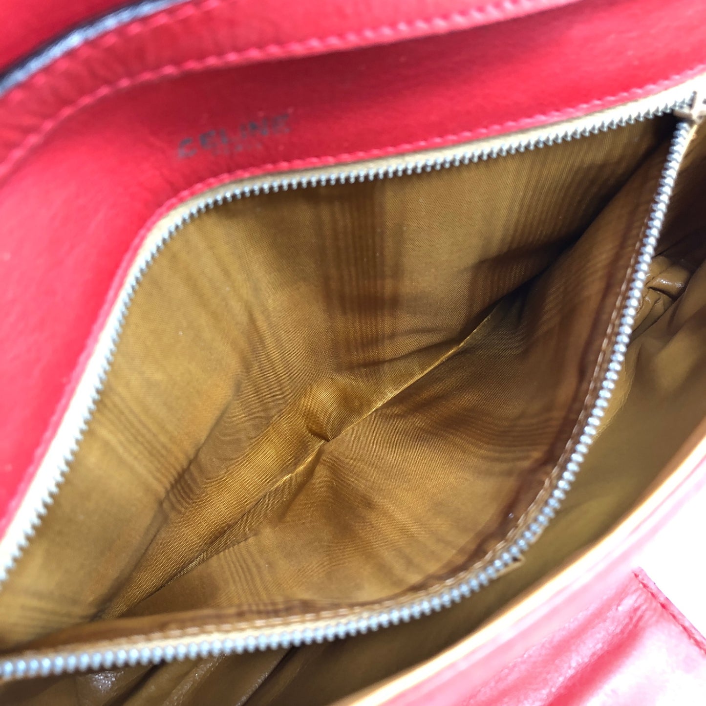 CELINE Blason Shoulder bag Red Vintage mv242g