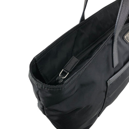 PRADA Triangle Logo Front Pocket Totebag Black Vintage p2sa5n