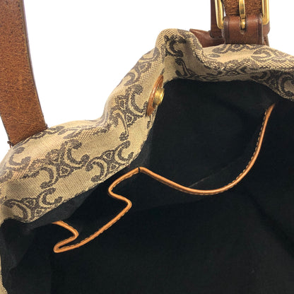 CELINE Blason Canvas Leather Totebag Brown Vintage 28perr