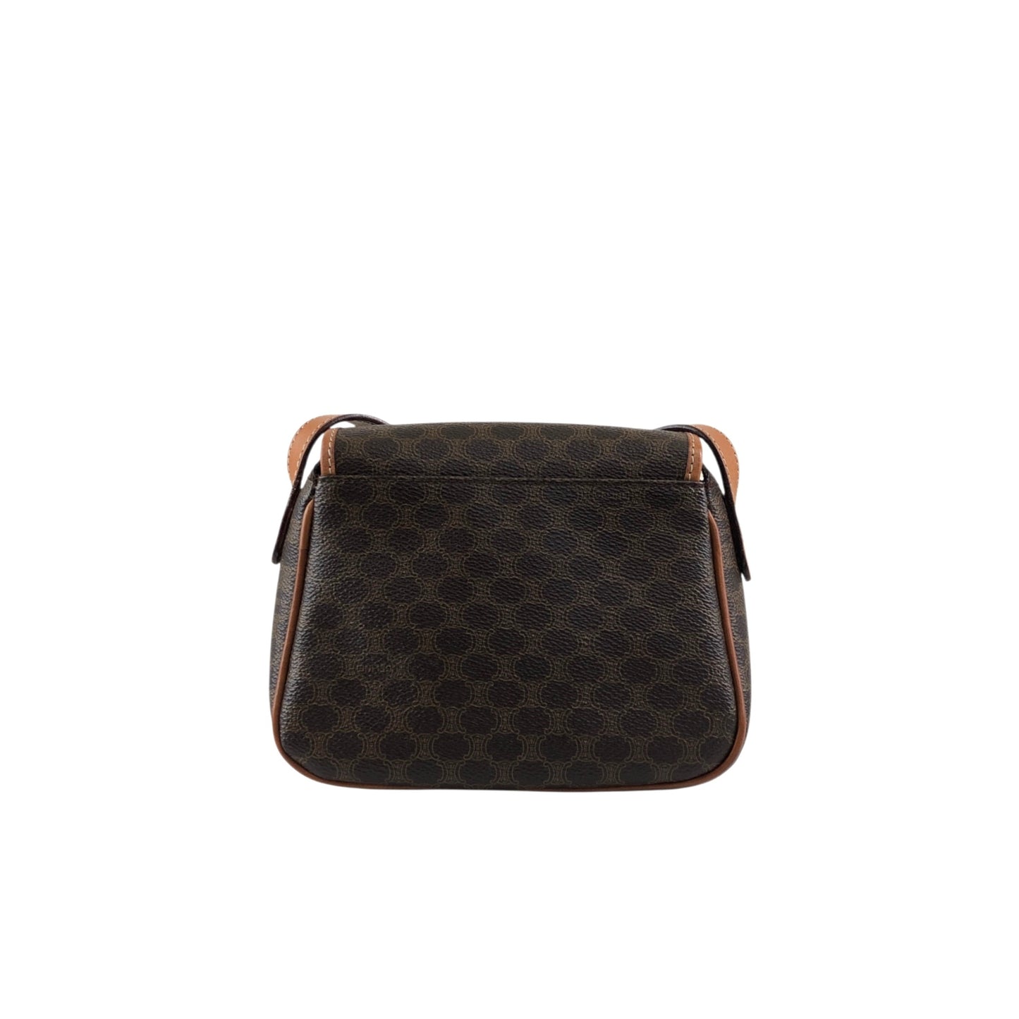CELINE Macadam Blason Front Buckle Shoulder bag Brown Vintage zzu5ya