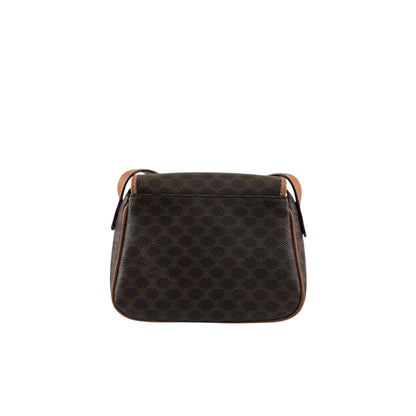 CELINE Macadam Blason Front Buckle Shoulder bag Brown Vintage zzu5ya