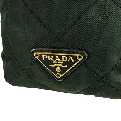 PRADA Triangle Logo Chain Shoulder bag Khaki Vintage 3yyadt