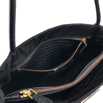 PRADA Tessuto Triangle Logo Handbag Totebag Black Vintage wn5b6d