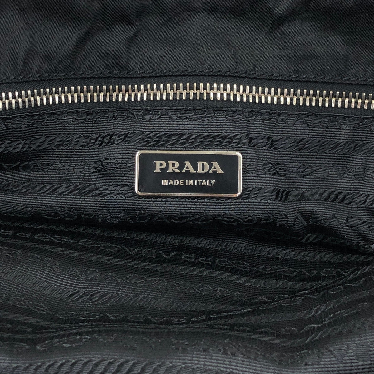 PRADA Triangle Logo Handbag Totebag Black Vintage ezvjia