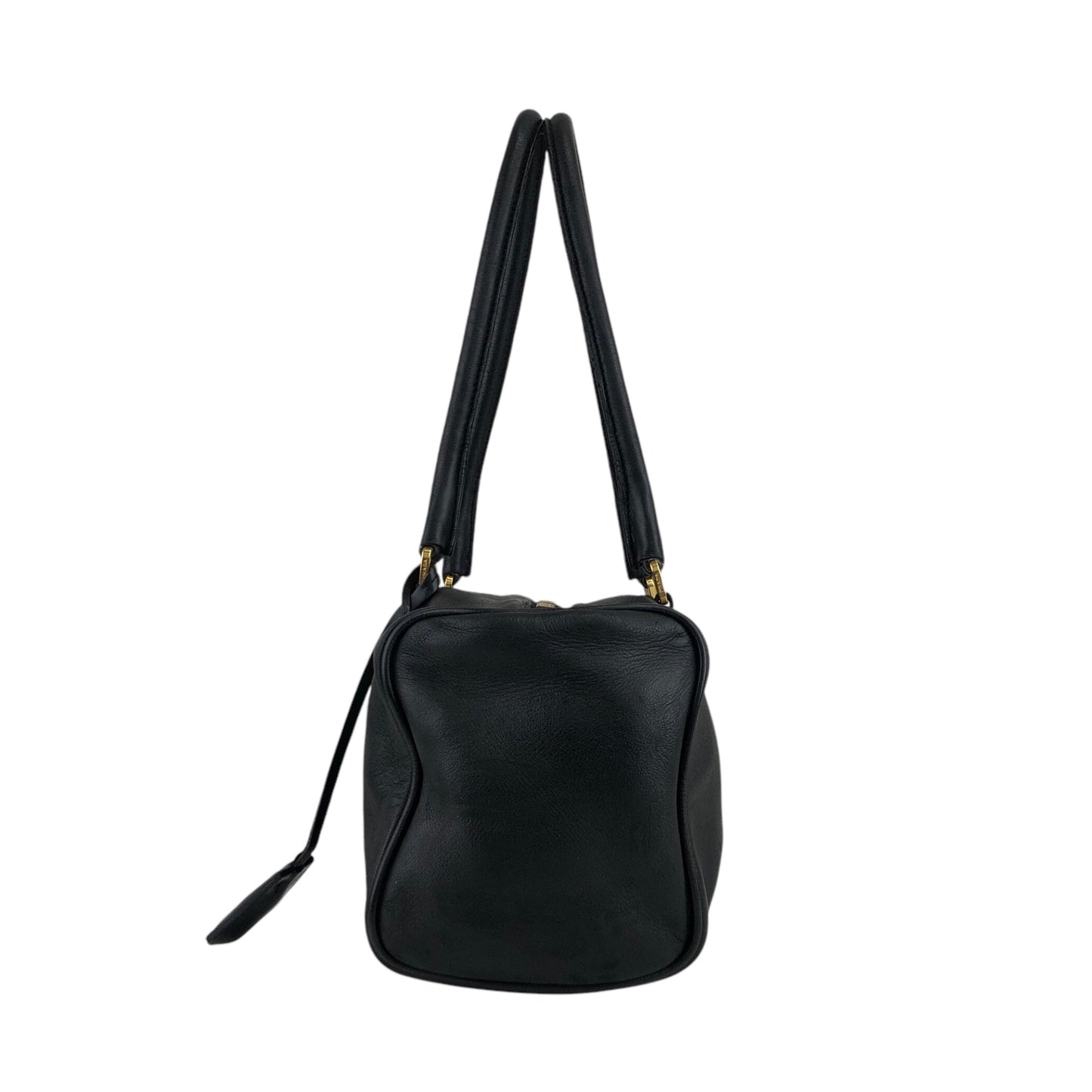 PRADA Padlock Handbag Black Vintage k84sjm