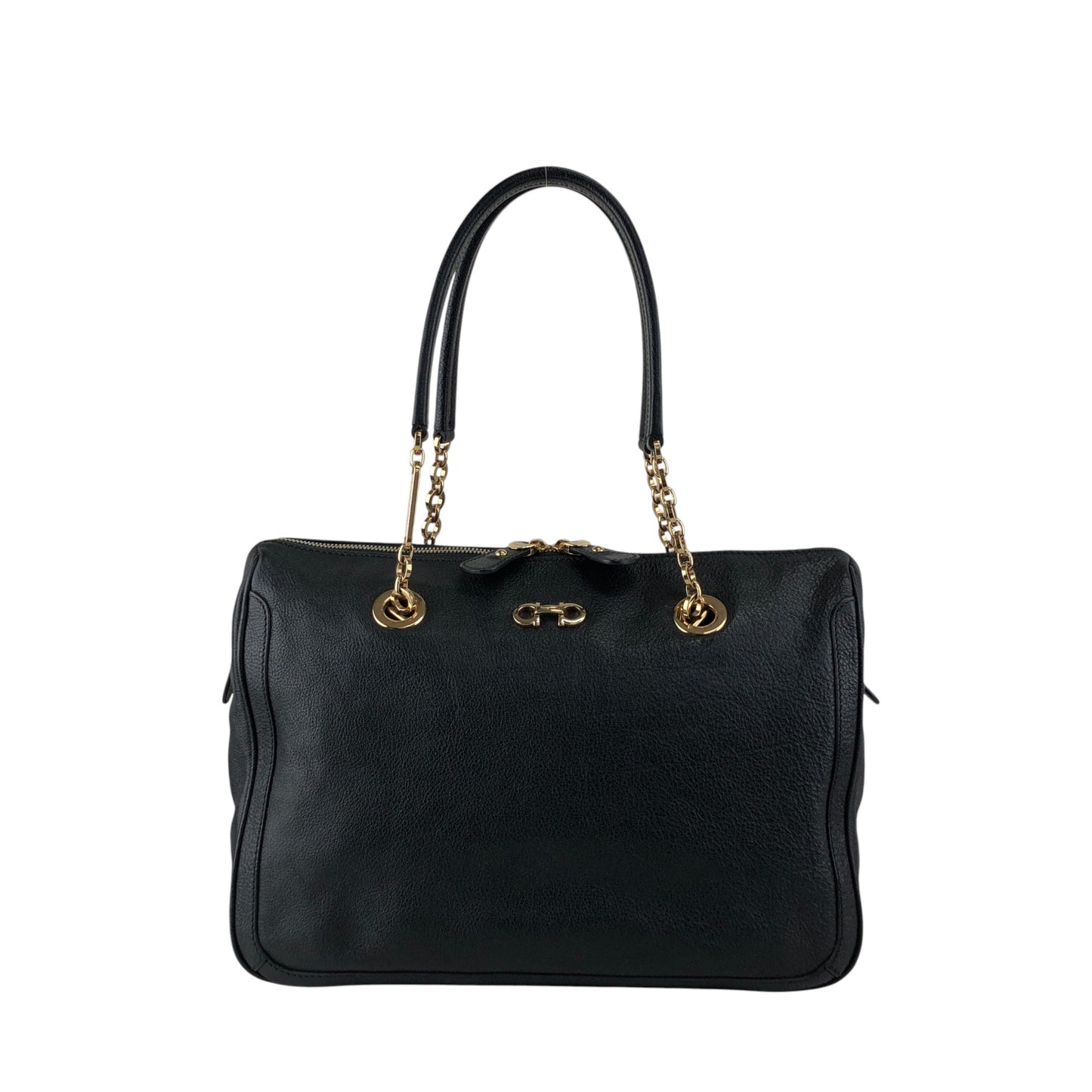 Salvatore Ferragamo Gancini Handbag Black Vintage vbxnke