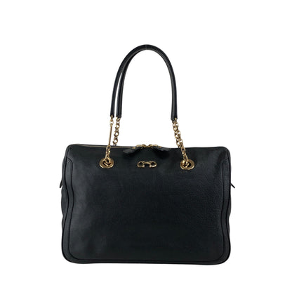 Salvatore Ferragamo Gancini Handbag Black Vintage vbxnke