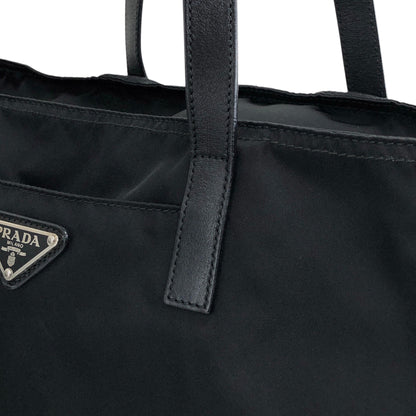 PRADA Tessuto Triangle logo Totebag Black Vintage rkbgyy