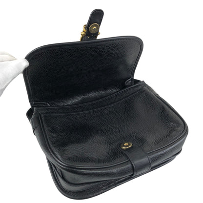 CELINE Blason Front Buckle Shoulder bag Black Vintage 4n3ttr