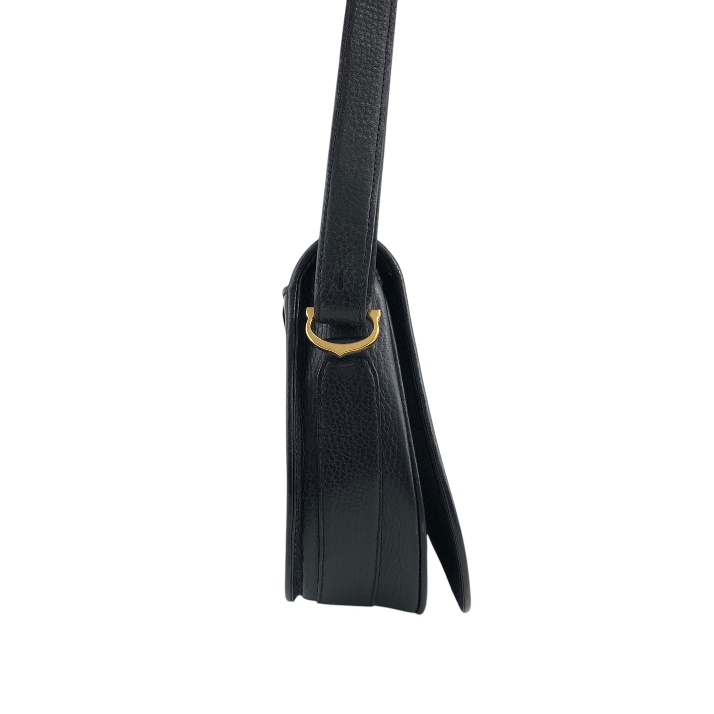 Cartier Logo Embossed Shoulder bag Black Vintage nucjig